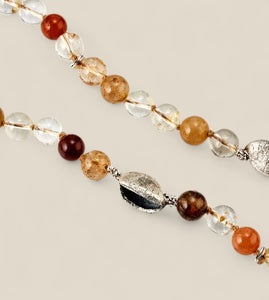 Grevillea and Golden Rutile Quartz Necklace