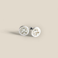 Load image into Gallery viewer, Eucalypt seed stud earrings silver polished