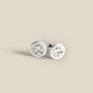 Eucalypt seed stud earrings silver polished