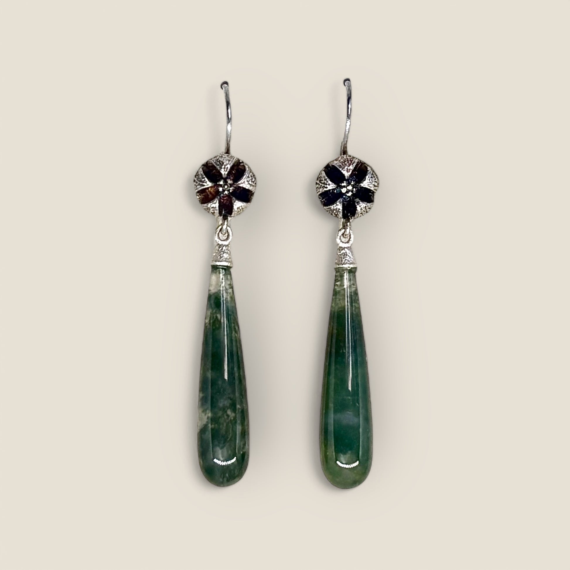 Moss Agate Drop Earrings 