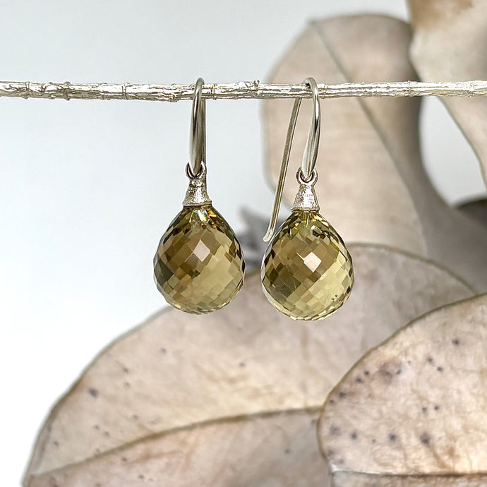 Natura Briolette Drop Earrings in Citrine 