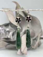 Load image into Gallery viewer, Tea Tree Pod Earrings with Moss Agate